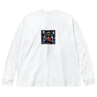 funny-itemsの亀型エイリアン、ピザを食す！ Big Long Sleeve T-Shirt