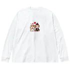 HERAX(へラックス）2号店の犬猿の仲～愛の力で仲良し～ ビッグシルエットロングスリーブTシャツ