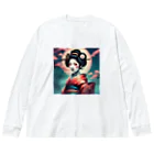 Mr_Geishaの月夜の芸者(Geisya of moon night) Big Long Sleeve T-Shirt