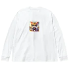 キュート＆クールのメガネのニャンコ３D・学校ver② Big Long Sleeve T-Shirt