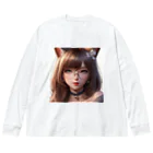 yos-1292583のねこニコばん ビッグシルエットロングスリーブTシャツ