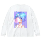 World_Teesのバブルガムを噛むアニメガール 日本の美学 アニメオタク Big Long Sleeve T-Shirt