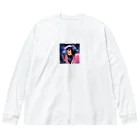 yielanggo007の音楽好き女の子 ビッグシルエットロングスリーブTシャツ