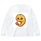 moka_mattarliのエビふりゃ〜くん ビッグシルエットロングスリーブTシャツ