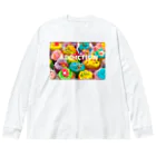 HappyFaceMarketのカップケーキ中毒アディクション Big Long Sleeve T-Shirt