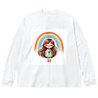 いおかんショップのHappyGirl Big Long Sleeve T-Shirt