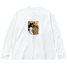 ayamomohidemiのキュートな猫猫あくび Big Long Sleeve T-Shirt