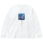 SUZURI56のドット絵ノコギリザメ Big Long Sleeve T-Shirt