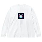 キャピキャピのネオン系の可愛い猫 Big Long Sleeve T-Shirt