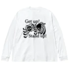 『NG （Niche・Gate）』ニッチゲート-- IN SUZURIのGet Up! Stand Up!(黒) ビッグシルエットロングスリーブTシャツ