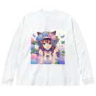 yos-1292583のねこニコばん ビッグシルエットロングスリーブTシャツ