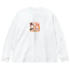 us shopのネコとウサギの戯れ Big Long Sleeve T-Shirt