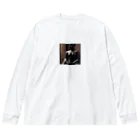 Take-chamaの深みのある漆黒の色合いが美しく輝く厳かな仏像。 Big Long Sleeve T-Shirt