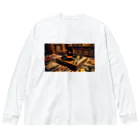 Lofi LoungeのVintage Record ビッグシルエットロングスリーブTシャツ