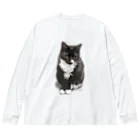 kinako-japanのくつした猫のくろみつ ビッグシルエットロングスリーブTシャツ