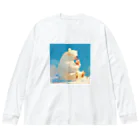 STUDIO OBAKERONのシロクマくんのおやつ Big Long Sleeve T-Shirt