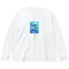 AQUAMETAVERSEの大切な人を想う人魚姫　7883 ビッグシルエットロングスリーブTシャツ