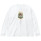 ぷぷオレンジのkokeshi dolls白い花 Big Long Sleeve T-Shirt