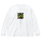 Sunbathingのコスモスの上で休憩するアマガエル Big Long Sleeve T-Shirt