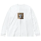 enercoの折り紙　バスケットに入っている猫 Big Long Sleeve T-Shirt