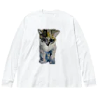 青い猫の真白 Big Long Sleeve T-Shirt