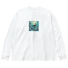 海の幸のウミガメと水流 Big Long Sleeve T-Shirt