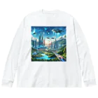 Rパンダ屋の「近未来風景グッズ」 Big Long Sleeve T-Shirt