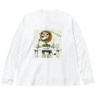 mio_shopの草食系ライオン Big Long Sleeve T-Shirt