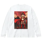 シロクマペンギンの火山の女剣士 Big Long Sleeve T-Shirt