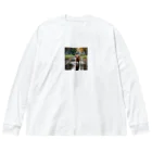 kokin0の水辺を歩く犬 dog on the water Big Long Sleeve T-Shirt