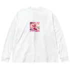 pinkgalmermaidのセクシーマーメイドサーフィン3 ビッグシルエットロングスリーブTシャツ