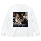 zigerparkのクッションと猫 Big Long Sleeve T-Shirt