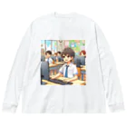 可愛い男の子イラスト販売所　By,keicyanの男の子　中学1年生　パソコン部 Big Long Sleeve T-Shirt