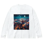 Teesignsの月夜に輝く未来都市 Big Long Sleeve T-Shirt