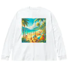 Rパンダ屋の「夏のビーチグッズ」 Big Long Sleeve T-Shirt