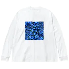 オンラインショップイエローリーフの鮮やかな青色の花　ネモフィラ ビッグシルエットロングスリーブTシャツ