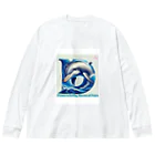 NaturalCanvasのOcean's Smile, Waves of Hope ビッグシルエットロングスリーブTシャツ