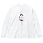 波にのるくまたんショップ62号店81番通りのクッションを持った女の子 Big Long Sleeve T-Shirt