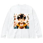 可愛い男の子イラスト販売所　By,keicyanの男の子　中学1年生　春 Big Long Sleeve T-Shirt