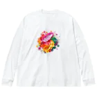 chan-takehaniの花のハーモニー ビッグシルエットロングスリーブTシャツ