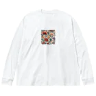 PlayfulBaseの花柄 ビッグシルエットロングスリーブTシャツ