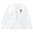 Lily bird（リリーバード）のフルカラー ジャズダンサー 光と英字ロゴ Big Long Sleeve T-Shirt