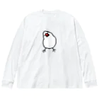 243のかしげる文鳥 ビッグシルエットロングスリーブTシャツ