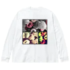 そらいろもようの大人可愛いシックな花柄 Big Long Sleeve T-Shirt