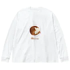 氷熊のおみせの猫カレー🍛おいしそうな いろをした ねこ. ビッグシルエットロングスリーブTシャツ