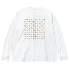 ゆるいイラストのアイテム - イラストレーターハセガワのシベリアンハスキーとソリのゆるいイラスト Big Long Sleeve T-Shirt