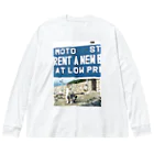 黒猫デザインの看板と猫 Big Long Sleeve T-Shirt