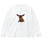 鹿野屋の鹿が好き。 ビッグシルエットロングスリーブTシャツ