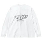 紫咲うにのしゃくれアロワナ ビッグシルエットロングスリーブTシャツ