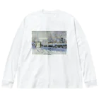 public domainのカササギ / クロード・モネ Big Long Sleeve T-Shirt